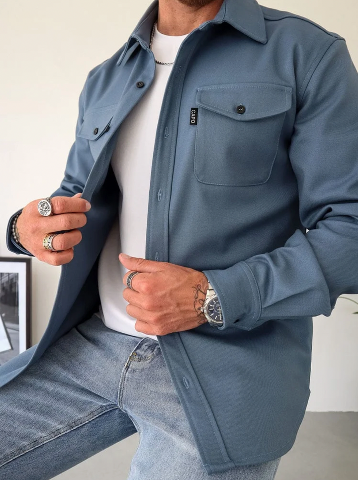 Konstantin | Herren Langarm Freizeithemd - Beige - Image 3