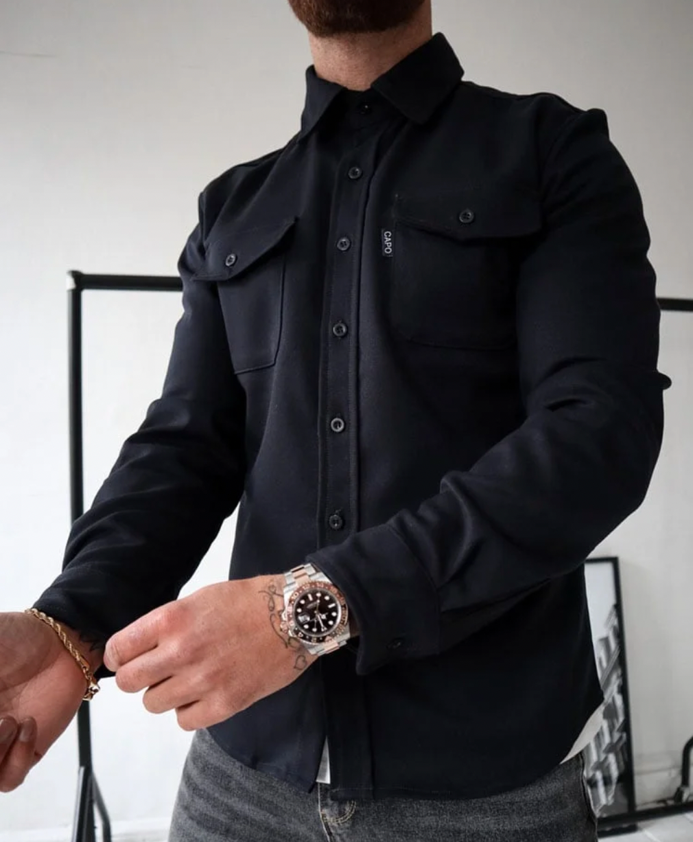 Konstantin | Herren Langarm Freizeithemd - Beige - Image 6