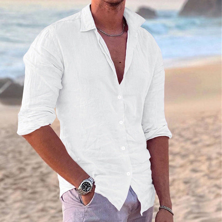 Konstantin | Herren Langarm Freizeithemd mit Kentkragen - White - Image 2