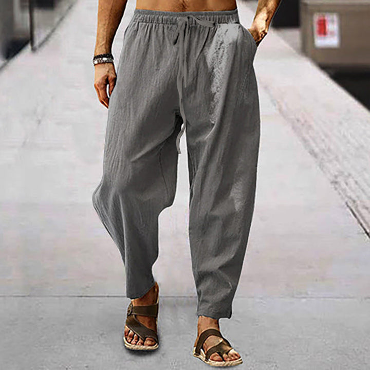 Korbinian | Herren Leichte Sommerhose mit Kordelzug - Light Blue - Image 10