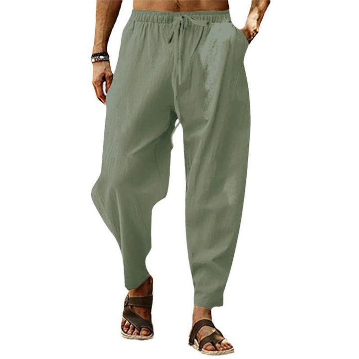 Korbinian | Herren Leichte Sommerhose mit Kordelzug - Light Blue - Image 8