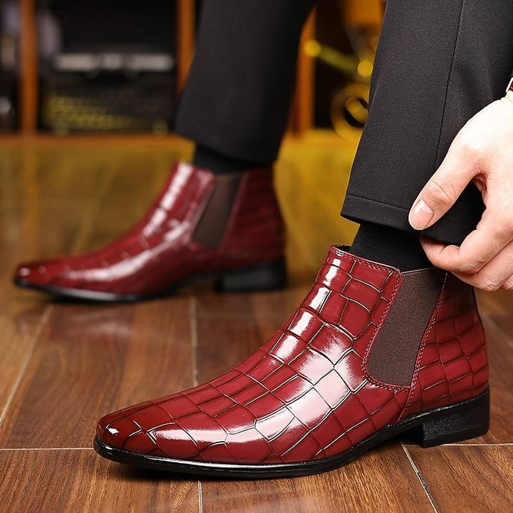 Valdemar | Herren Chelsea Boots Stiefelette Rot