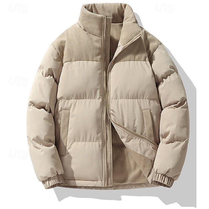 Leander | Herren Steppjacke Winterjacke mit Stehkragen - Beige - Image 1
