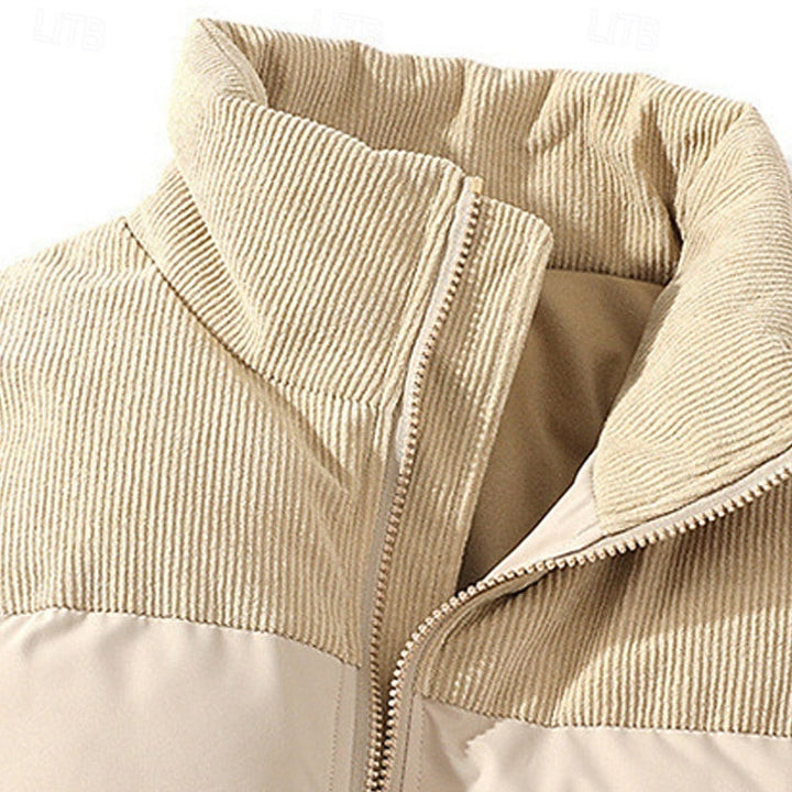 Leander | Herren Steppjacke Winterjacke mit Stehkragen - Beige - Image 3