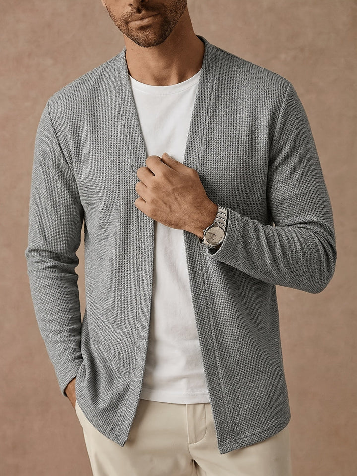 Leander | Herren Strickjacke Offen Cardigan - Black - Image 11
