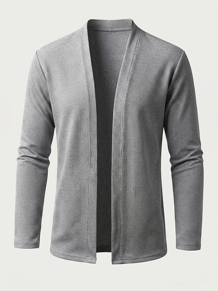 Leander | Herren Strickjacke Offen Cardigan - Black - Image 12