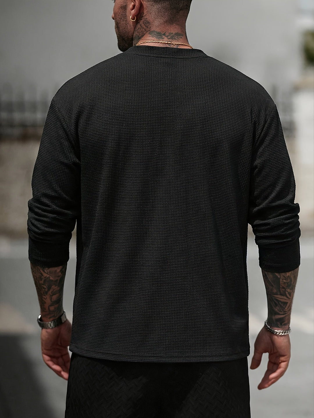Leander | Herren Strickjacke Offen Cardigan - Black - Image 2