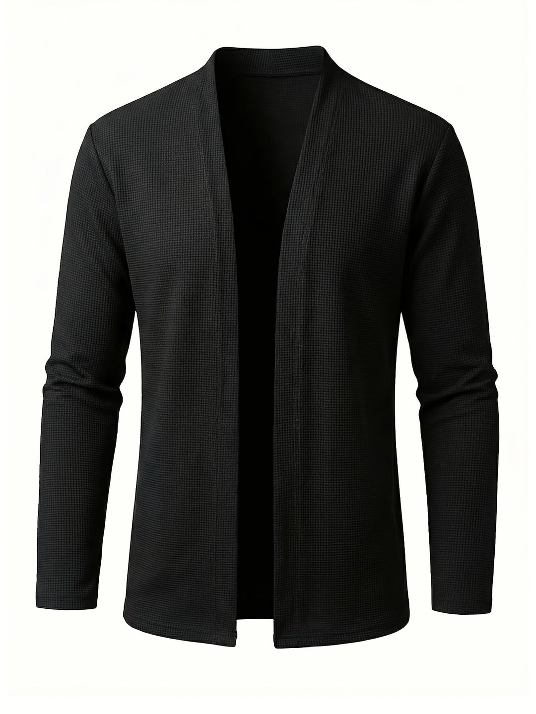 Leander | Herren Strickjacke Offen Cardigan - Black - Image 3