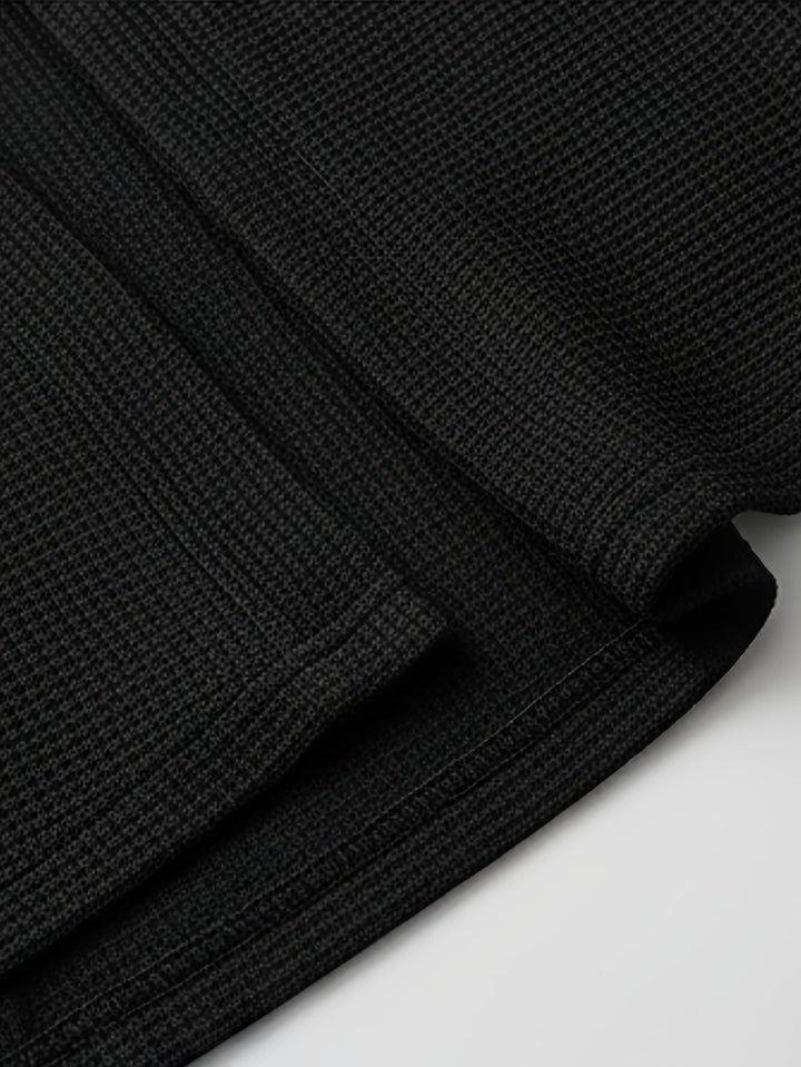 Leander | Herren Strickjacke Offen Cardigan - Black - Image 6