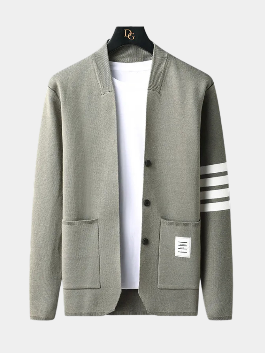 Leandor | Herren Strickjacke Offene Cardigan - Khaki - Image 1