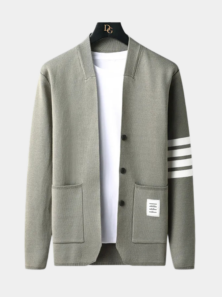 Leandor | Herren Strickjacke Offene Cardigan - Khaki - Image 1