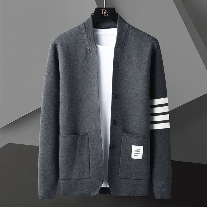 Leandor | Herren Strickjacke Offene Cardigan - Khaki - Image 3