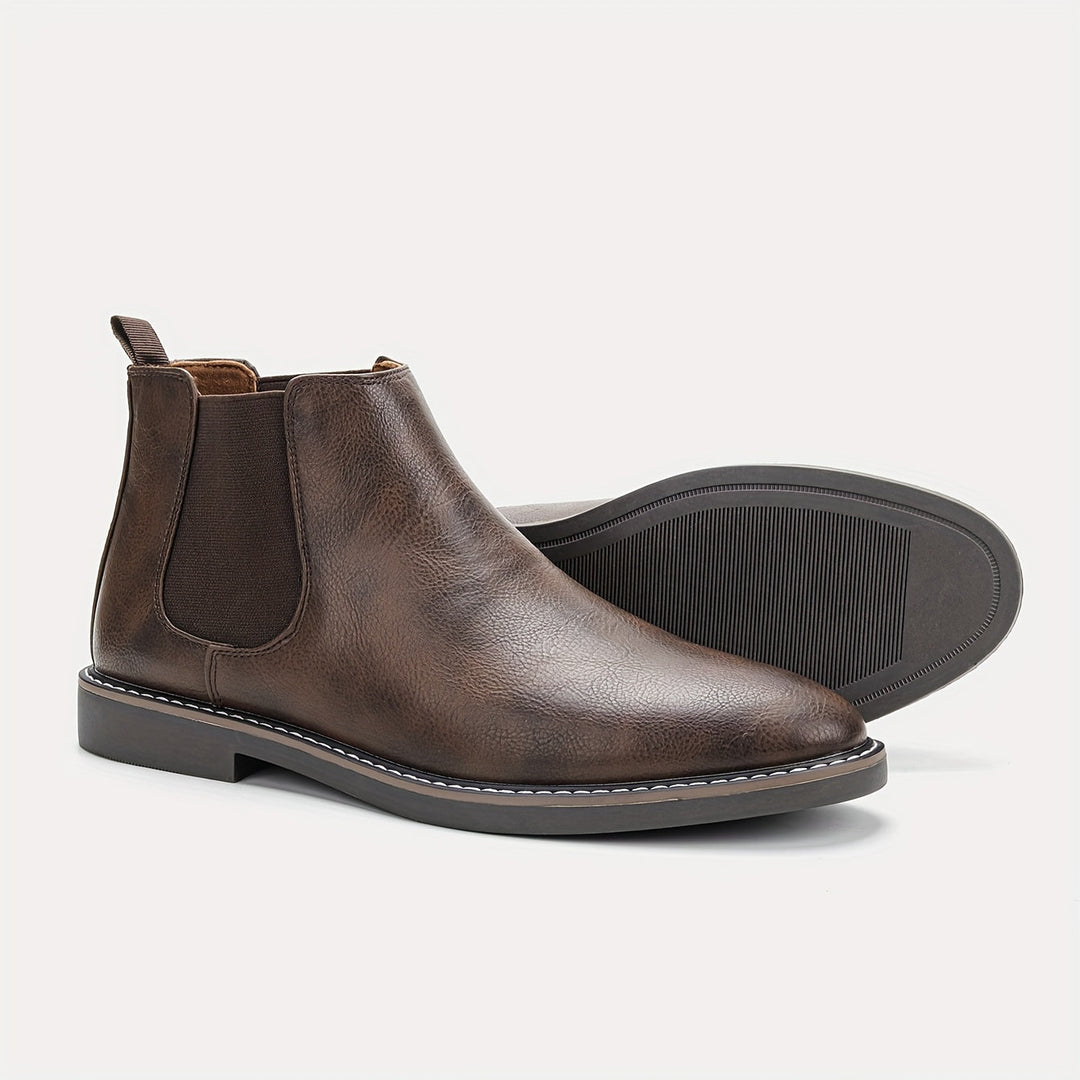 Leandro | Herren Chelsea Stiefeletten Slip-On - Brown - Image 4