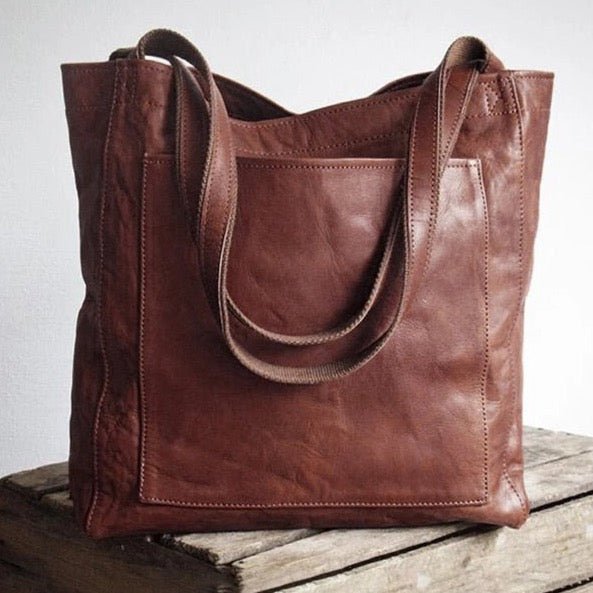 Franziska | Damen Leder Shopper Tasche cognac Schultertasche