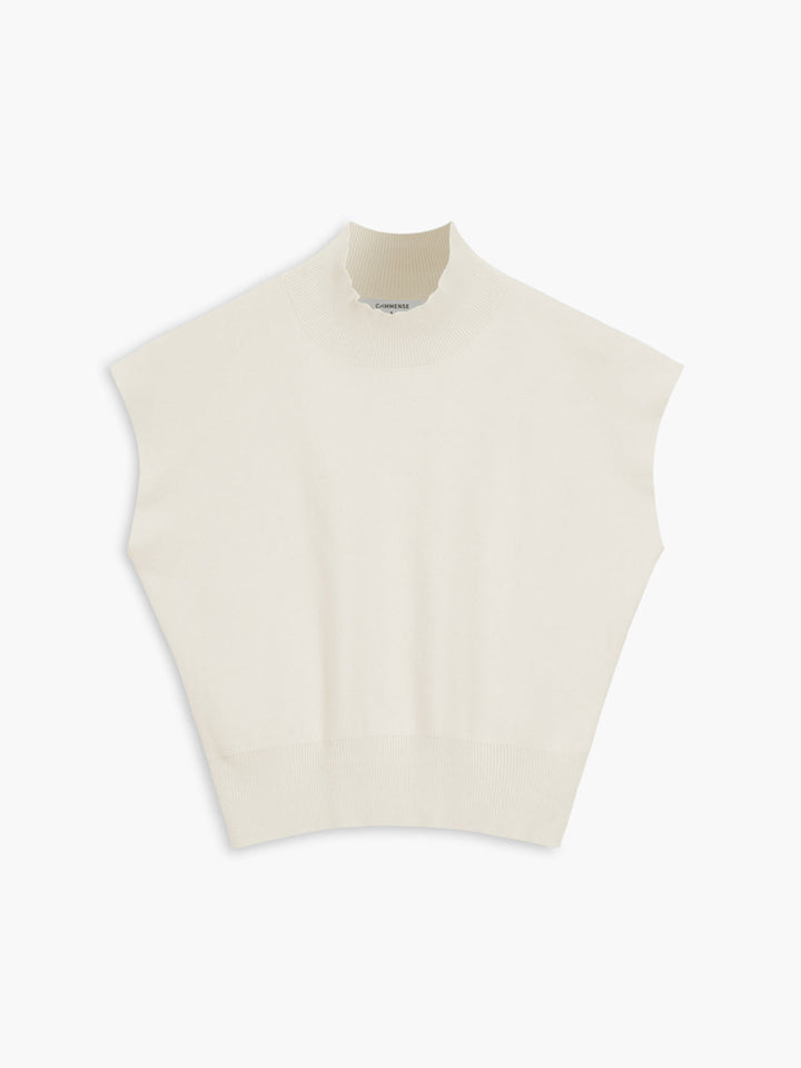 Zara | Damen Strick Pullunder schwarz, ärmellose Weste Rollkragen
