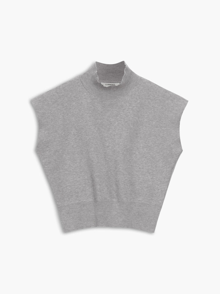 Zara | Damen Strick Pullunder schwarz, ärmellose Weste Rollkragen