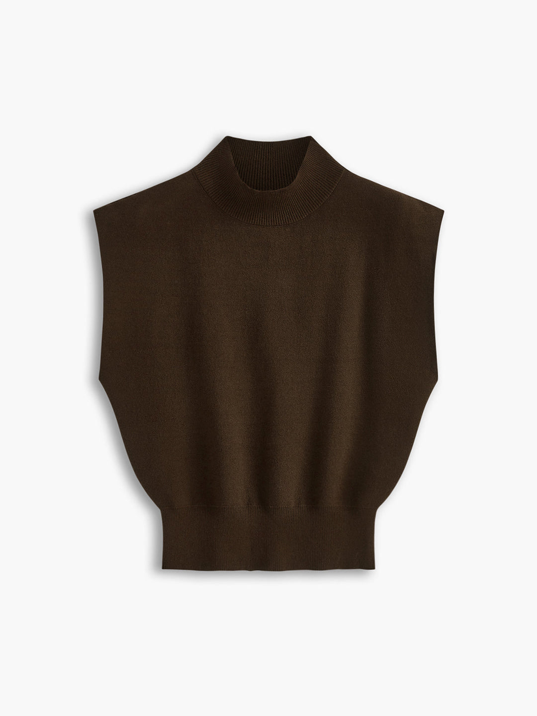 Zara | Damen Strick Pullunder schwarz, ärmellose Weste Rollkragen