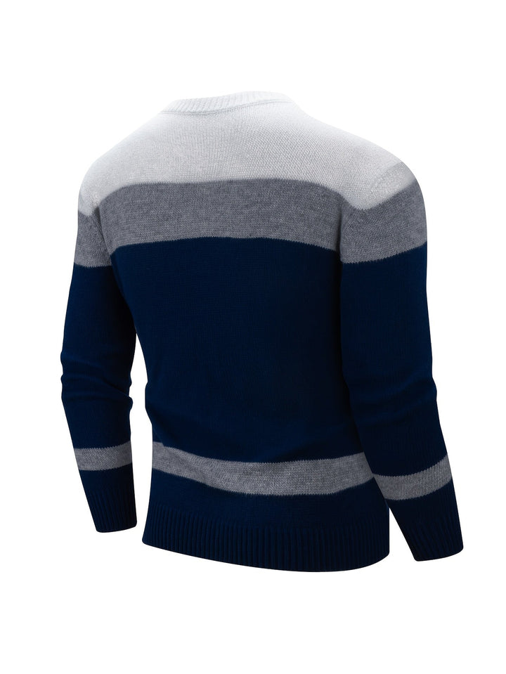 Leofwin | Herren Colorblock Strickpullover mit Rundhals - Image 3