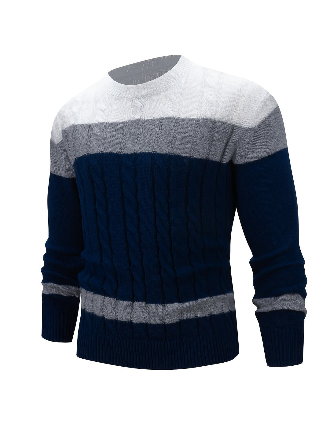 Leofwin | Herren Colorblock Strickpullover mit Rundhals - Image 4