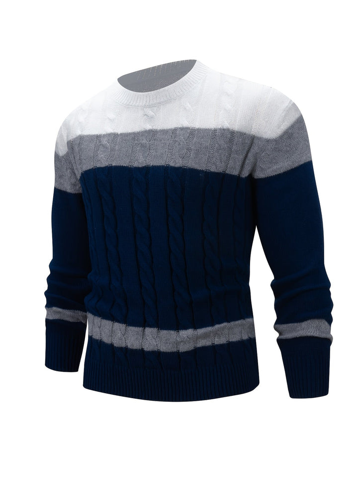 Leofwin | Herren Colorblock Strickpullover mit Rundhals - Image 4