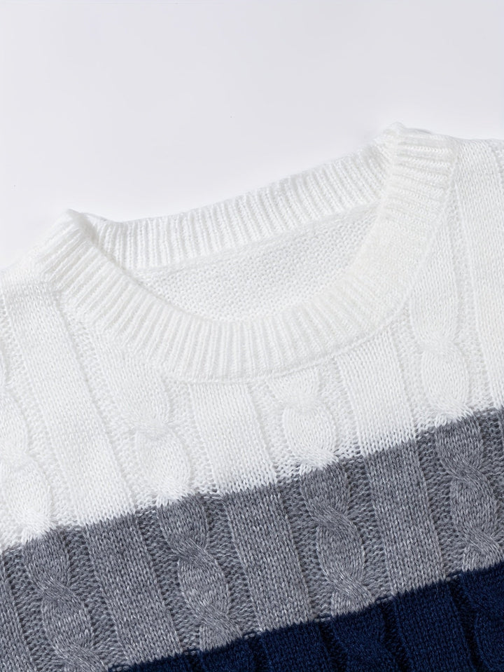 Leofwin | Herren Colorblock Strickpullover mit Rundhals - Image 5