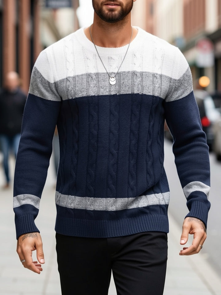 Leofwin | Herren Colorblock Strickpullover mit Rundhals - Image 7