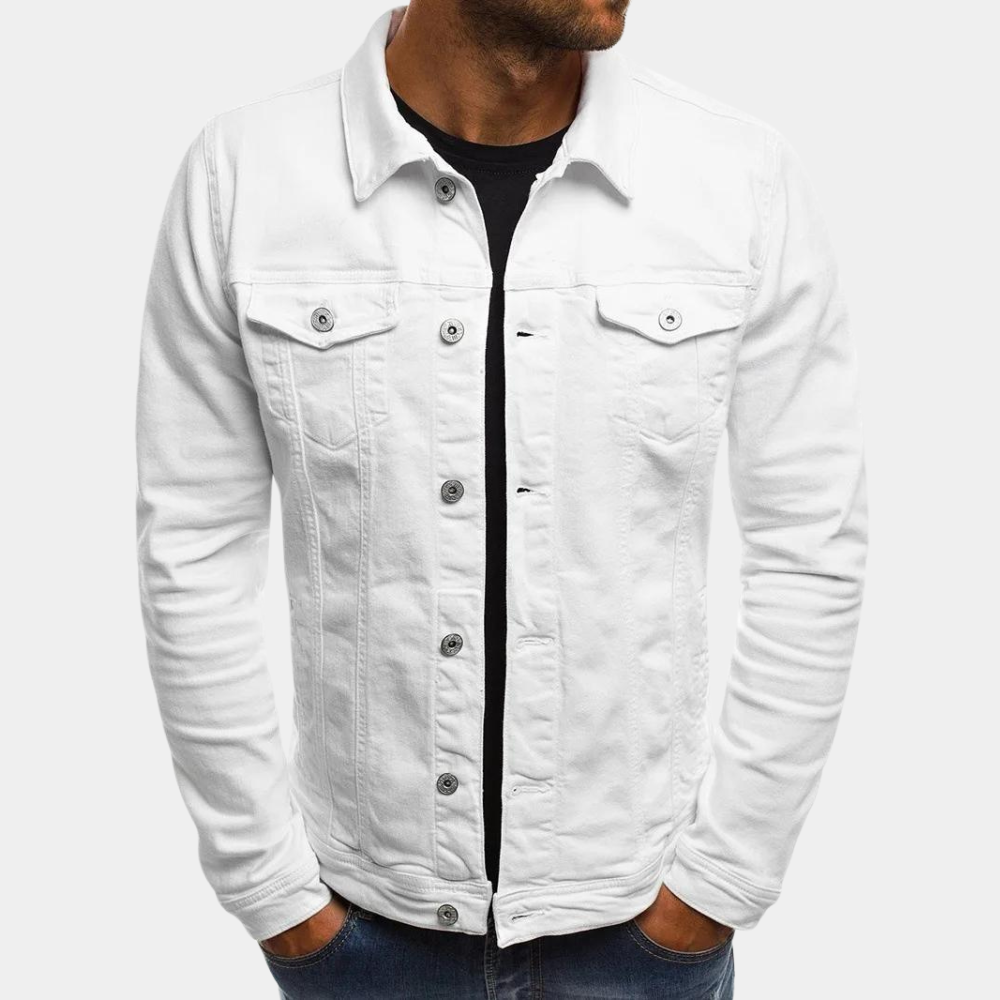 Leonhard | Herren Trucker Jacke mit Knopfverschluss Khaki - Khaki - Image 4