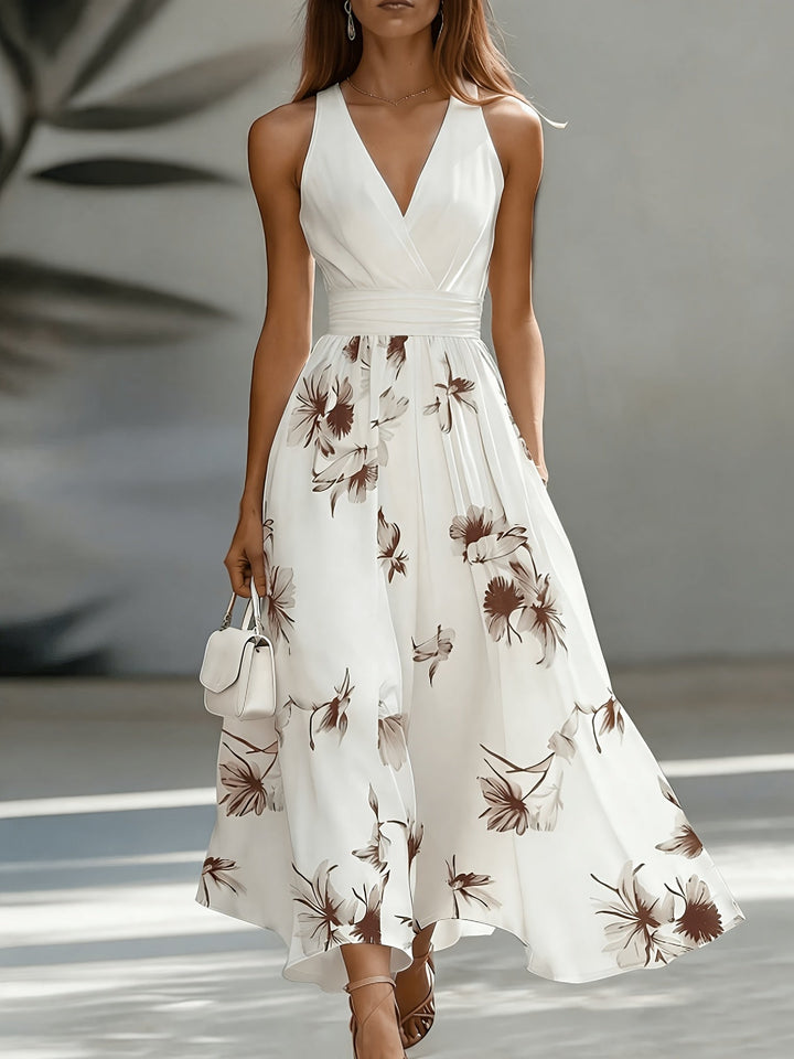 Lieke | Damen Ärmelloses Blumenkleid Rückenfreies Maxikleid - Floral - Image 2