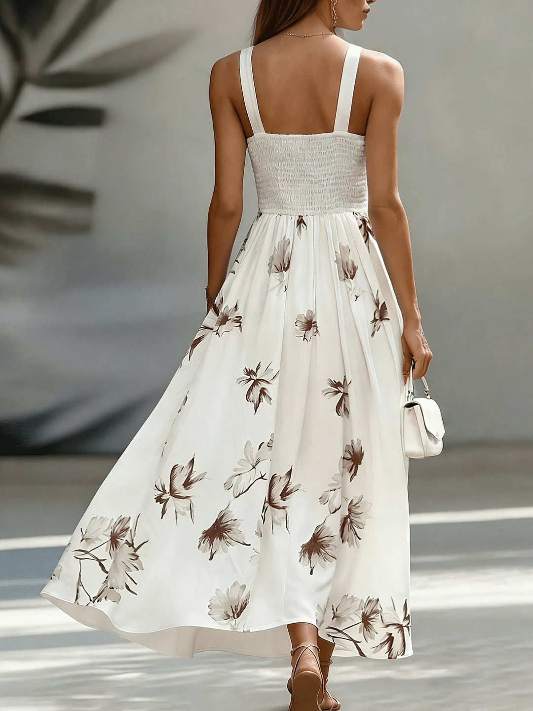 Lieke | Damen Ärmelloses Blumenkleid Rückenfreies Maxikleid - Floral - Image 3