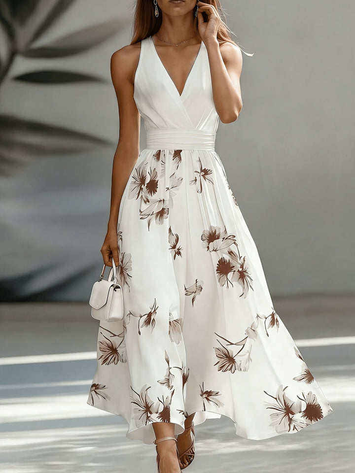 Lieke | Damen Ärmelloses Blumenkleid Rückenfreies Maxikleid - Floral - Image 4