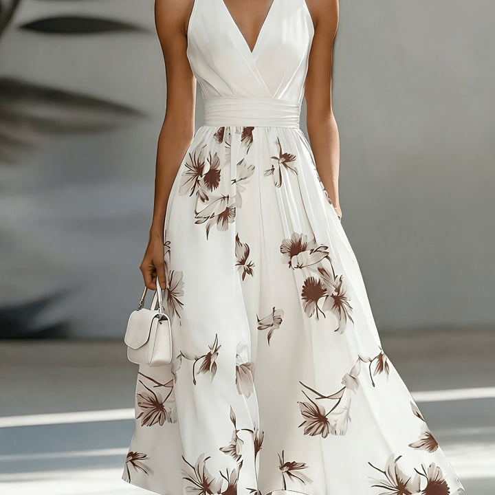 Lieke | Damen Ärmelloses Blumenkleid Rückenfreies Maxikleid - Floral - Image 5