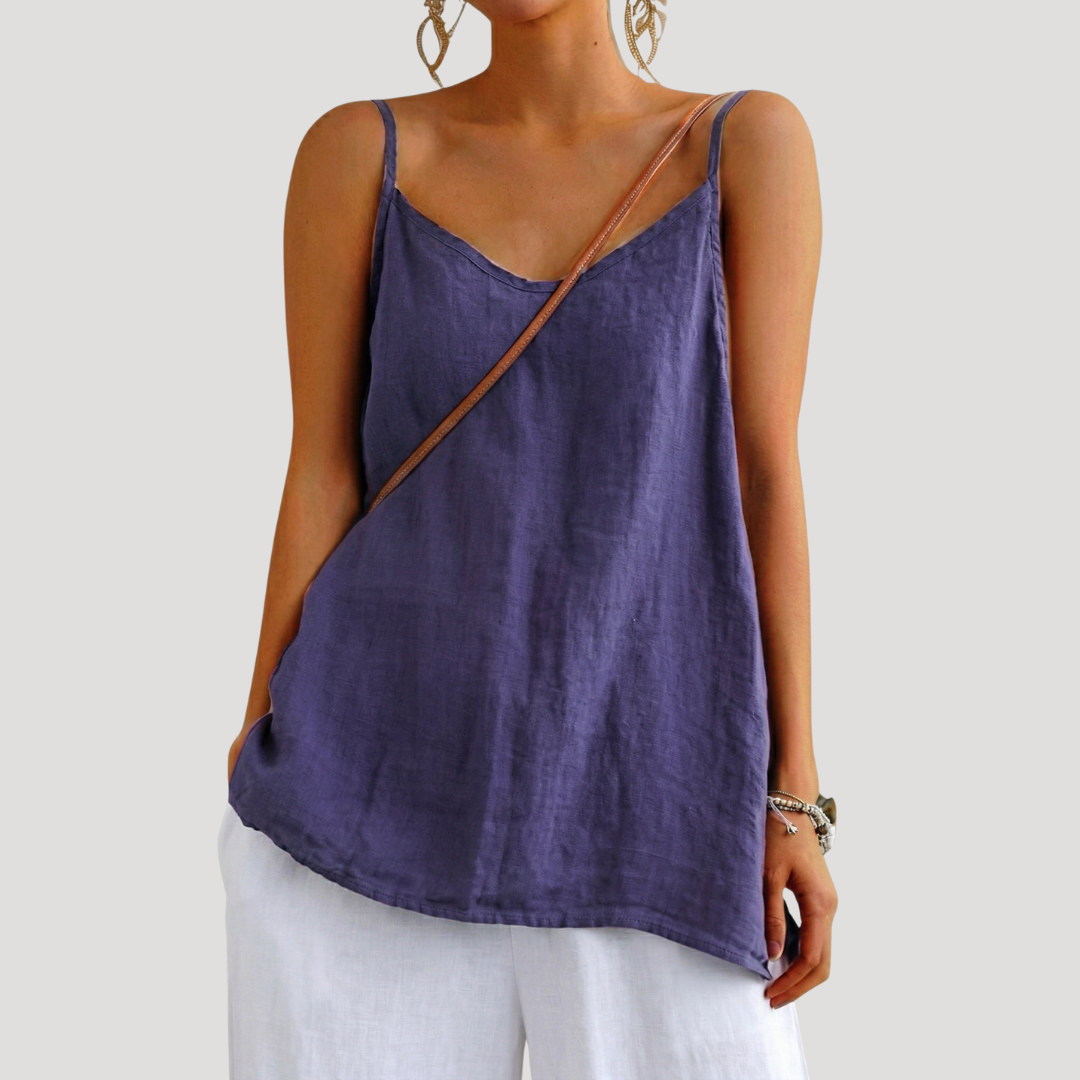 Lieke | Damen Spaghettiträger Top V-Ausschnitt Fließend - Purple - Image 1