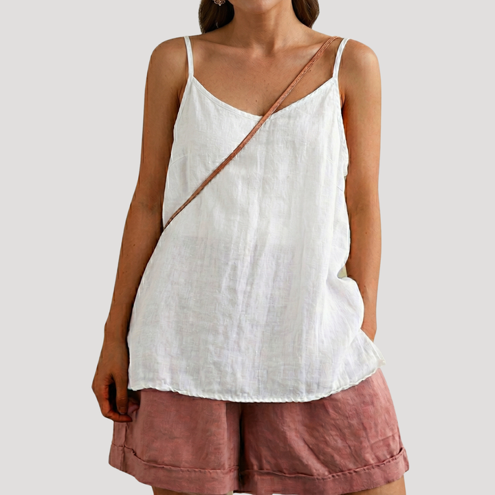 Lieke | Damen Spaghettiträger Top V-Ausschnitt Fließend - Purple - Image 2