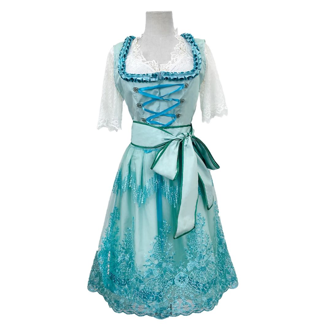 Lieselotte | Damen Dirndl Oktoberfest Kleid mit Schürze - Light Blue - Image 3