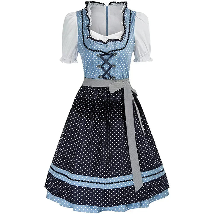 Lieselotte | Damen Dirndl Oktoberfest Kleid mit Schürze - Grey - Image 4