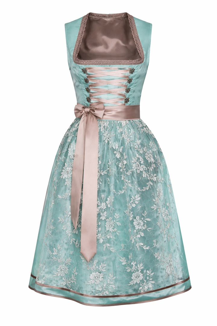 Lieselotte | Damen Dirndl Oktoberfest Kleid mit Spitzenüberrock - Grey - Image 2