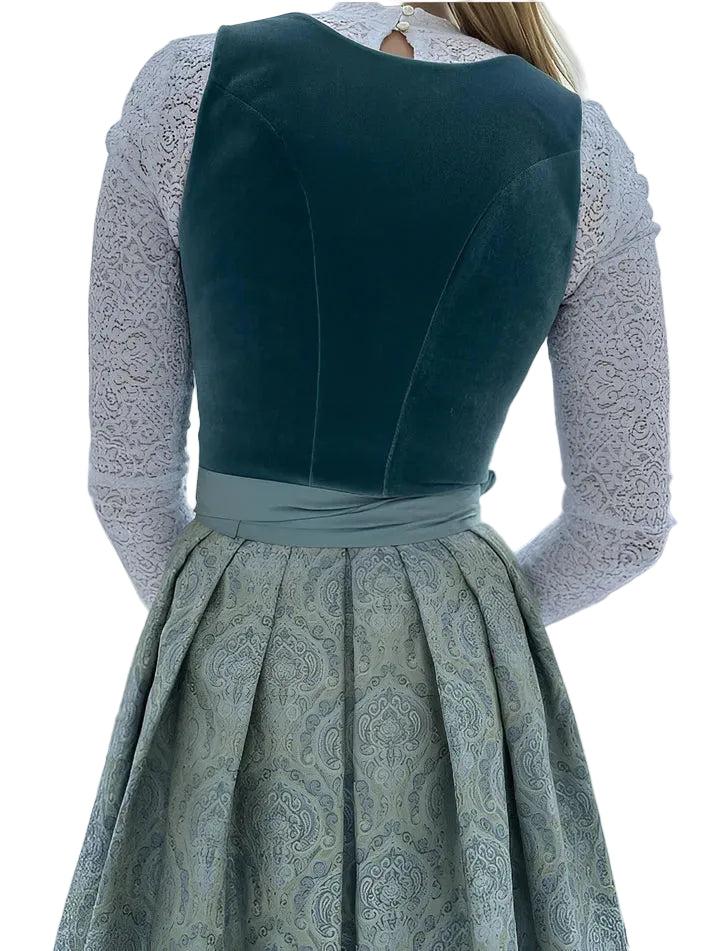 Lieselotte | Damen Dirndl Oktoberfest Midi-Kleid - Teal - Image 3