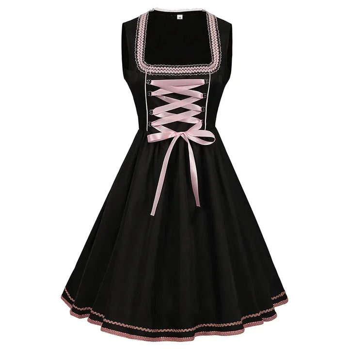 Lieselotte | Damen Dirndl Oktoberfest Midi-Kleid - Black - Image 3