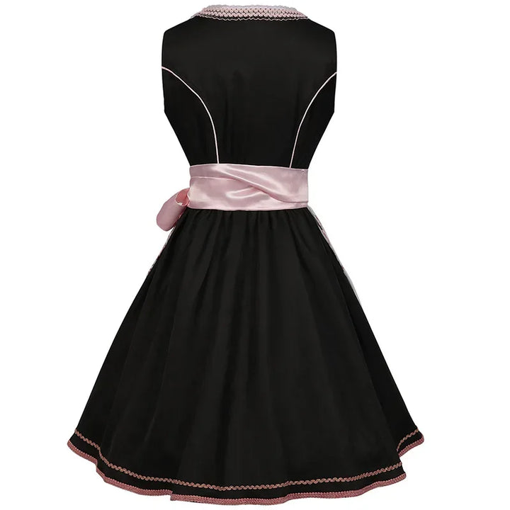 Lieselotte | Damen Dirndl Oktoberfest Midi-Kleid - Black - Image 4