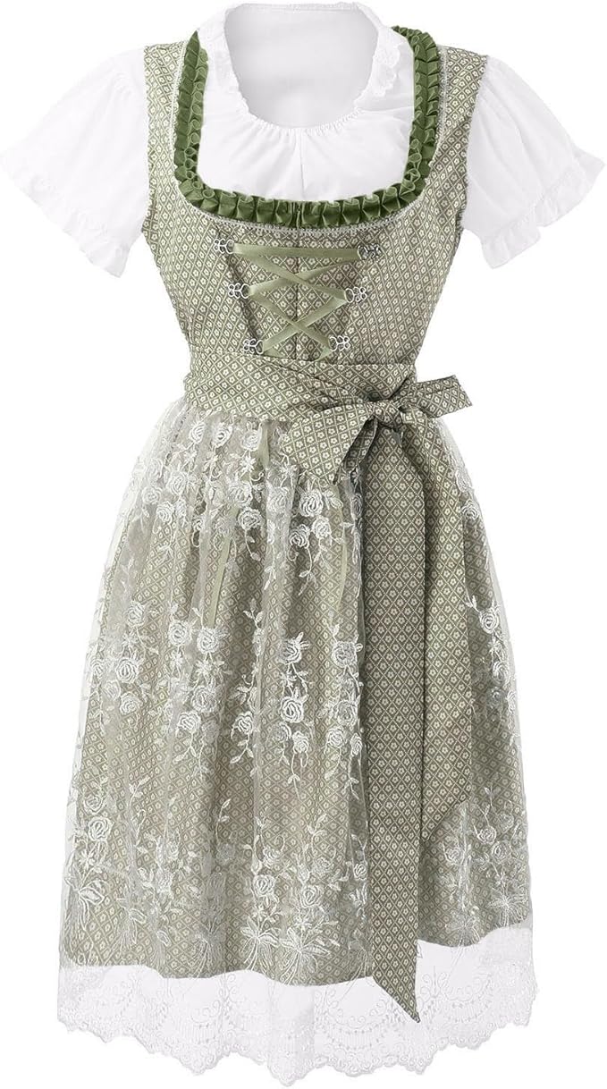 Lieselotte | Damen Dirndl Oktoberfest Set, 60 chars - Sage - Image 1