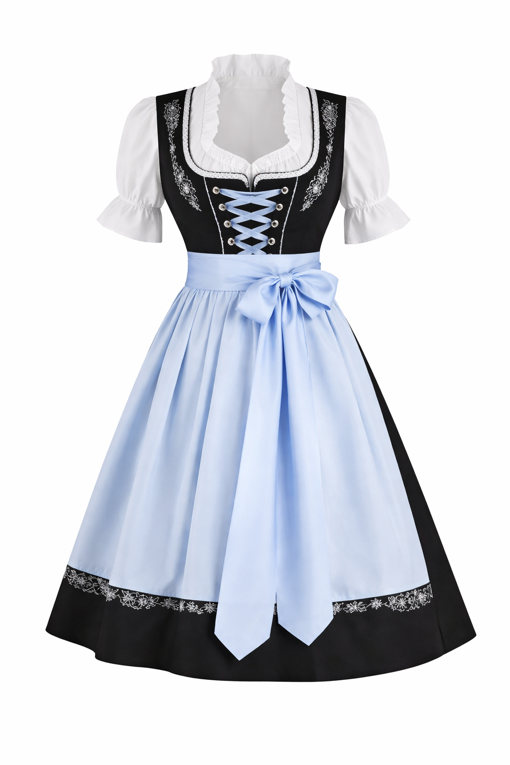 Lieselotte | Damen Dirndl Oktoberfest Set mit Schürze - Black - Image 4