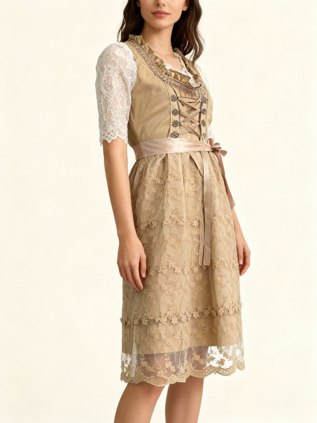Lieselotte | Damen Dirndl Oktoberfest Tracht, 60 chars - Camel - Image 2