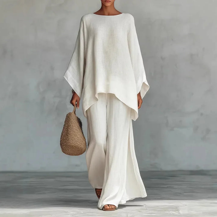 Lieselotte | Damen Oversized Poncho Set - White - Image 1