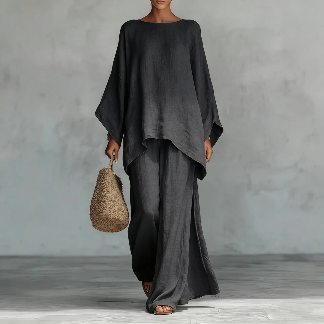 Lieselotte | Damen Oversized Poncho Set - White - Image 3