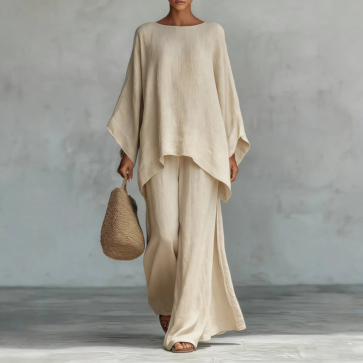 Lieselotte | Damen Oversized Poncho Set - White - Image 5