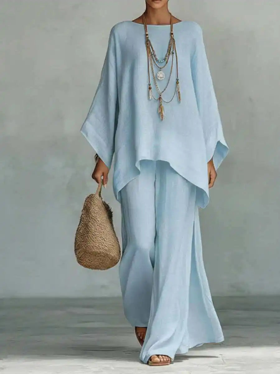 Lieselotte | Damen Oversized Poncho Set - White - Image 7