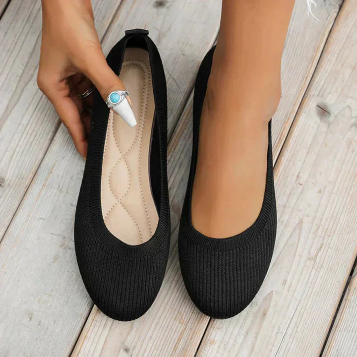 Lieselotte | Damen Slip-on Flache Ballerinas - Beige - Image 3