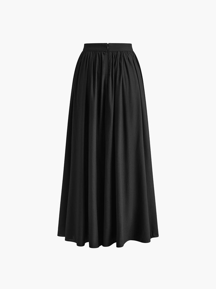 Blanche | Damen Maxirock mit Falten, High Waist Sommerrock lang
