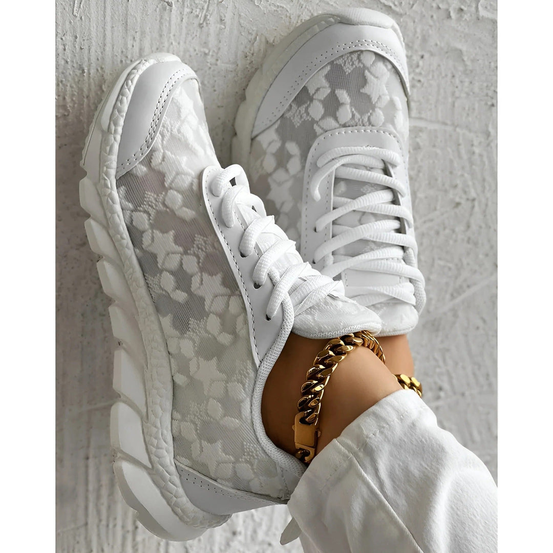 Liora | Damen Weiße Schnürsneaker - White - Image 3