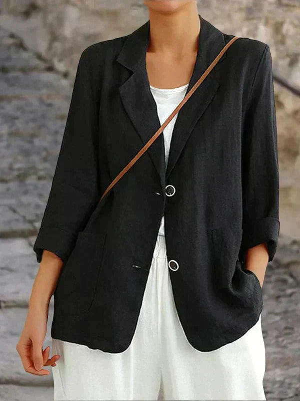Liselotte | Damen Blazer mit Reverskragen Zwei-Knopf - Black - Image 2